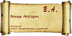 Bunya Antigon névjegykártya